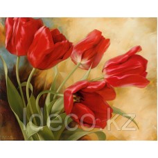 И. Левашов "Красные тюльпаны" 55х70
