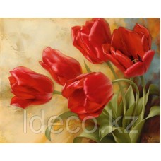 И. Левашов "Красные тюльпаны" 55х70