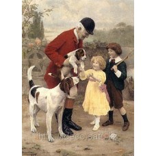 Репродукция картины Arthur Elsley — The Huntsman's Pet, 58x79cm, SPQ 548