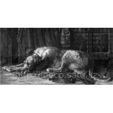 Принт Herbert Dicksee - Irish Deerhound, 46х68, SPV9027, Rosenstiel's(England)
